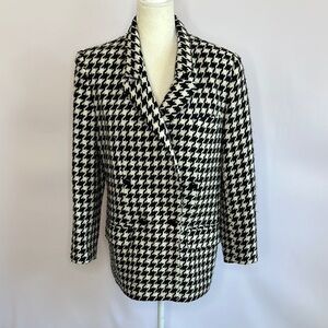 Vintage 1990’s Houndstooth Black and White Women's Jacket